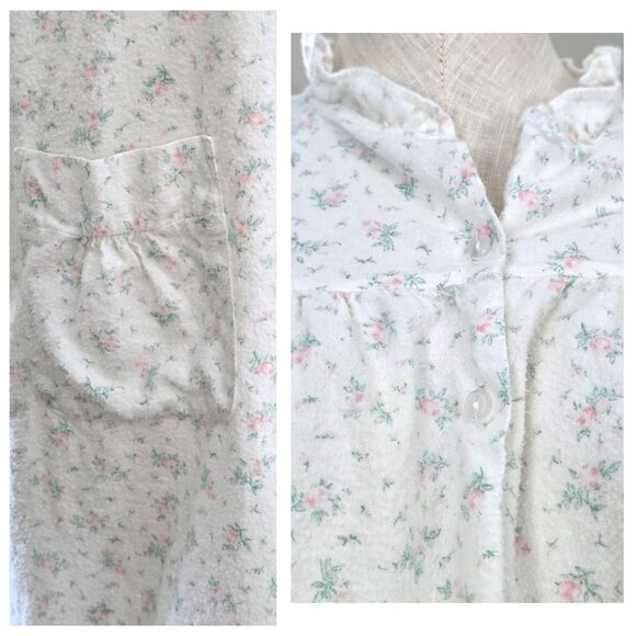 Vintage Carriage Court Classic Floral Flannel Nightgown Cozy Cotton Sleepwear - Picture 3 of 5